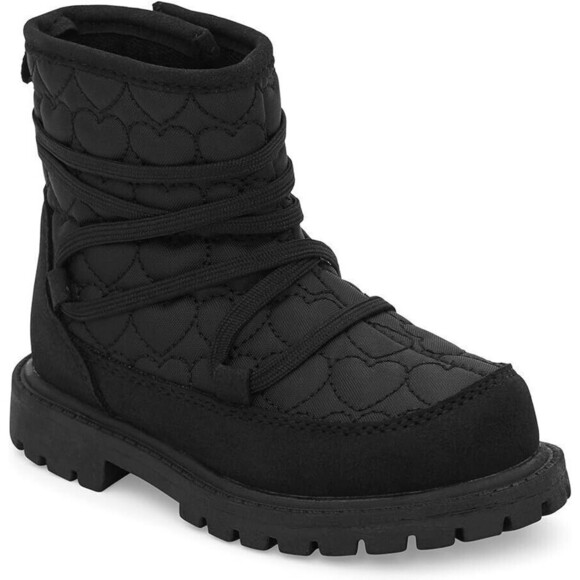 Carter's Girls Black Boots Tayla Size 11 Quilted Toddler - Picture 1 of 11